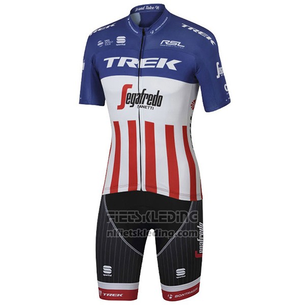 2017 Fietskleding Trek Segafredo Kampioen Verenigde Staten Korte Mouwen en Koersbroek